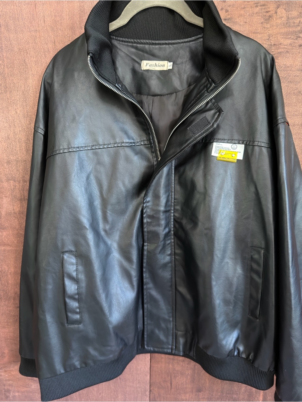 Women’s Black Leather Bomber Jacket by